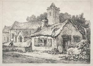 Eine Serie antiker Gebäude und ländlicher Hütten im Norden Englands: Ayton, 1821