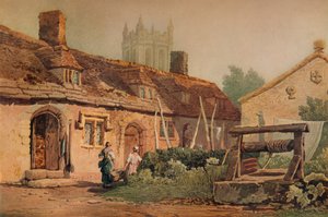 Häuser in Glastonbury, ca. 1819 von Samuel Prout