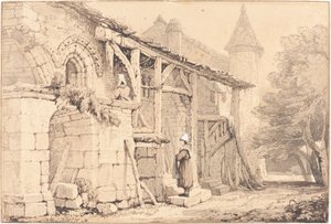 Szene in Jumièges von Samuel Prout