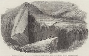 Mr. Albert Smiths Besteigung des Mont Blanc, in der Egyptian Hall, Piccadilly, Spalte im Gletscher du Tacconay