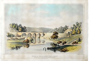 North Midland Railway Brücke über den Fluss Derwent und die Matlock Road bei Amber Gate von Samuel Russell