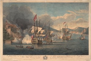 Eroberung von Porto Bello durch Admiral Edward Vernon am 22. November 1739 von Samuel Scott