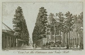 Ansicht des Eingangs zu den Vauxhall Gardens, London