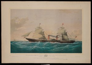 Das königliche Postdampfschiff Persia... Kapitän C H E Jodkins (Inward Bound, vor den Skerries) Der britischen und nordamerikanischen königlichen Postdampfschiffgesellschaft wird dieser Druck mit größtem Respekt gewidmet von Samuel Walters