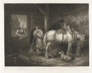 Gespräch im Stall von Samuel William Reynolds (I)