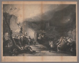 Die wunderbare Rettung von John Wesley als Kind aus dem Feuer