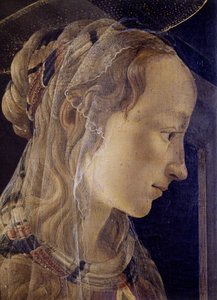 Retable de Saint-Ambroise (Saint Ambroise) oder Retable des Convers. Detail von der Heiligen Katharina von Alexandrien. Gemälde von Alessandro di Mariano dei Filipepi genannt Sandro Botticelli (1445-1510). Tempera auf Leinwand