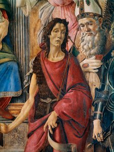 Pala di San Barnaba (Altarbild des Heiligen Barnabas): Unsere Liebe Frau mit einem Kind und den Heiligen Katharina von Alexandria, Augustinus, Barnabas und Johannes der Täufer, Ignatius von Antiochien und Erzengel Michael (Detail)
