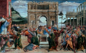 Die Bestrafung der Söhne Korahs oder Bestrafung der Rebellen, Sixtinische Kapelle von Sandro (1444/5 1510) Botticelli