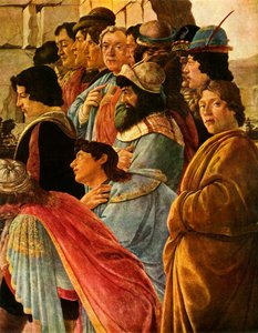 Detail aus der Anbetung der Könige mit Selbstporträt von Botticelli, 1475, 1937