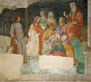Ein Jüngling (Lorenzo Tornabuoni?) wird von Minerva in den