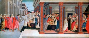 Vier Szenen aus dem frühen Leben des Heiligen Zenobius, ca. 1500 von Sandro Botticelli