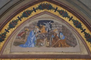 Geburt Christi mit dem herbeieilenden Johannesknaben von Sandro Botticelli