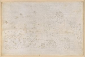 La Divina Commedia, Inferno XIX. Vergil und Dante im achten Kreis der Hölle (Malebolge), 3. Bolgia: Korrupte in kirchlichen Ämtern, Bestrafung der Simonisten von Sandro Botticelli