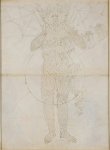 Die Göttliche Komödie, Inferno XXXIV (2). Zentrum der Hölle: Luzifer in ganzer Gestalt (Der große Satan); Abschied vom Inferno von Sandro Botticelli