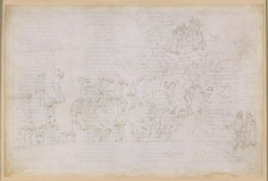 Die Göttliche Komödie, Inferno XX. Vergil und Dante im achten Kreis der Hölle (Malebolge), 4. Bolgia: Bestrafung der Zauberer und Wahrsager; Begegnung mit Manto von Sandro Botticelli