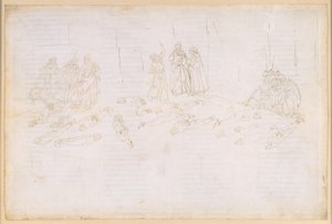 La Divina Commedia, Purgatorio XXI. Fünfter Ring des Purgatorio: Buße der Habgierigen und Verschwender; Auftritt des Statius von Sandro Botticelli