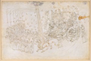 Die Göttliche Komödie, Purgatorio XXX. Das Irdische Paradies: Beatrice im Triumphwagen von Sandro Botticelli