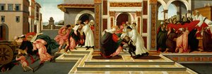Das letzte Wunder und der Tod des heiligen Zenobius, ca. 1500 von Sandro Botticelli