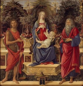 Thronende Maria mit dem Kinde und Heiligen