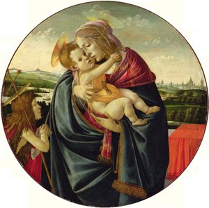 Jungfrau und Kind mit Johannes dem Täufer von Sandro Botticelli