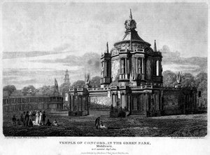 Tempel der Eintracht, Green Park, Westminster, London, 1814
