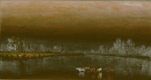 Kühe in einem Teich bei Sonnenuntergang von Sanford Robinson Gifford