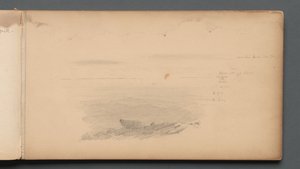 Skizzenbuch, Seite 04: Meereslandschaft mit Farbanmerkungen, 1859