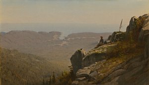 Der Künstler beim Skizzieren am Mount Desert, Maine von Sanford Robinson Gifford