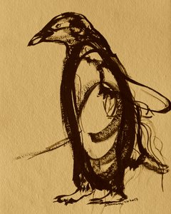 Pinselstrich-Pinguin