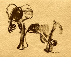 Ausdrucksstarke Elefant Zeichnung