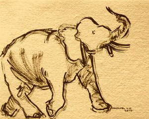 Ausdrucksstarke Elefant Skizze