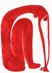 Fließende rote Figur
