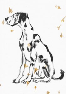 Sanfter Deutsche Dogge und Blumen