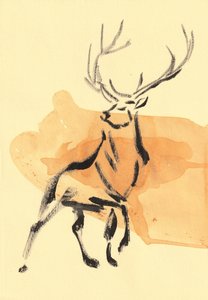Majestätischer Hirsch Aquarell von Santhosh ch