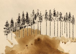 Minimalistische Waldlinie