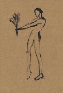 Nackte Figur mit Weizen