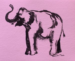 Rosa Elefanten-Tinte
