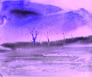 Lila Winterlandschaft
