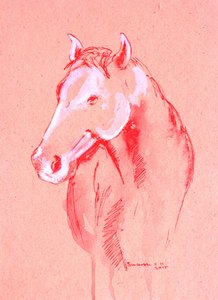 Rotes Pferdeskizze