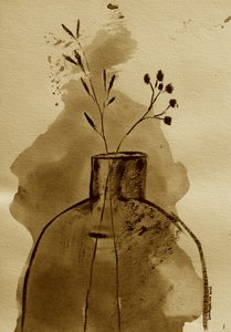 Sepia Botanische Vase von Santhosh ch