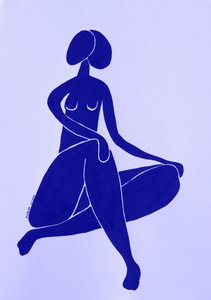 Gelassene blaue Silhouette