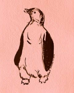 Verspielter stehender Pinguin