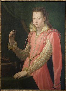 Porträt einer jungen Frau als Portia Catonis von Santi di Tito