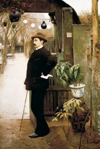 Porträt des Malers Miguel Utrillo (1862-1934) während seines Aufenthalts in Paris von Santiago Rusinol i Prats