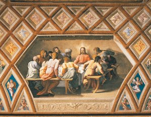 Das letzte Abendmahl von Sanzio of Urbino (workshop) Raphael