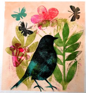 Vogel und Schmetterling, 2019 von Sarah Thompson Engels