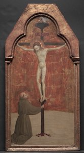 St. Franziskus kniet vor Christus am Kreuz
