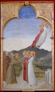 Die mystische Hochzeit des heiligen Franziskus von Assisi, 1444 von Sassetta