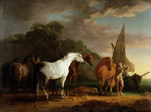 Gulliver nimmt endgültig Abschied vom Land der Houyhnhnms, ca. 1769 von Sawrey Gilpin